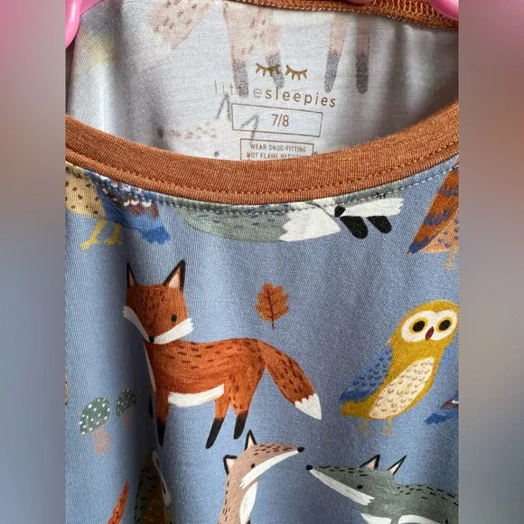 Little Sleepies Twilight Pals Two Piece Long Sleeve & Pants Pajama Set Size 7/8 - Picture 2 of 6